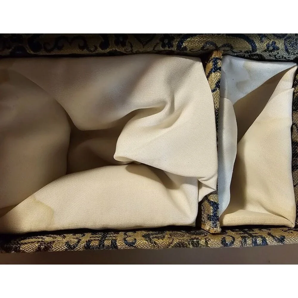 Vintage Fabric Trivet Box 4 X 2. Padded Inside - Very Unusual- interesting